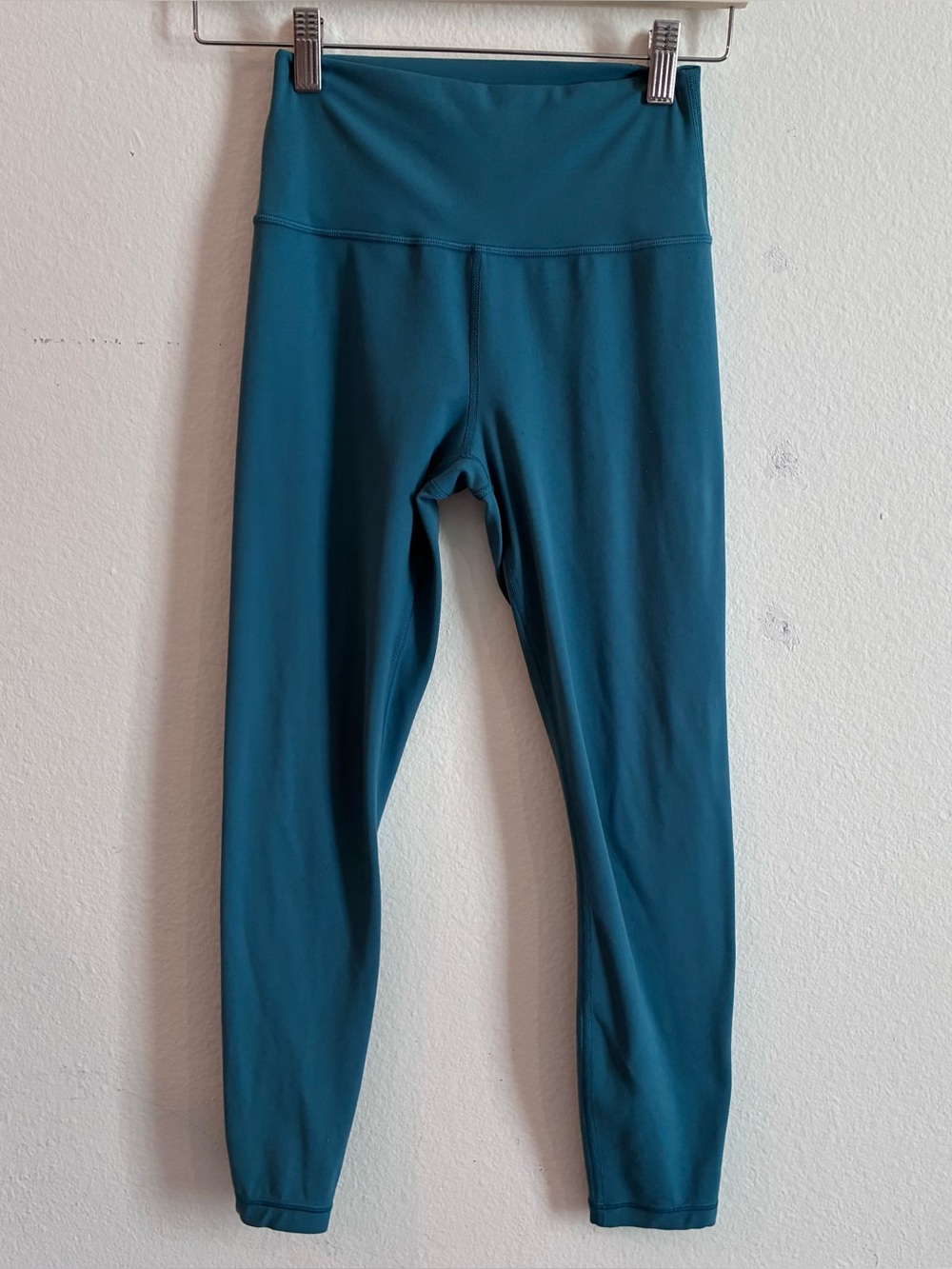 Athleta Transcend 7/8 High Rise Leggings Teal Size SP Athleisure Gym Yoga